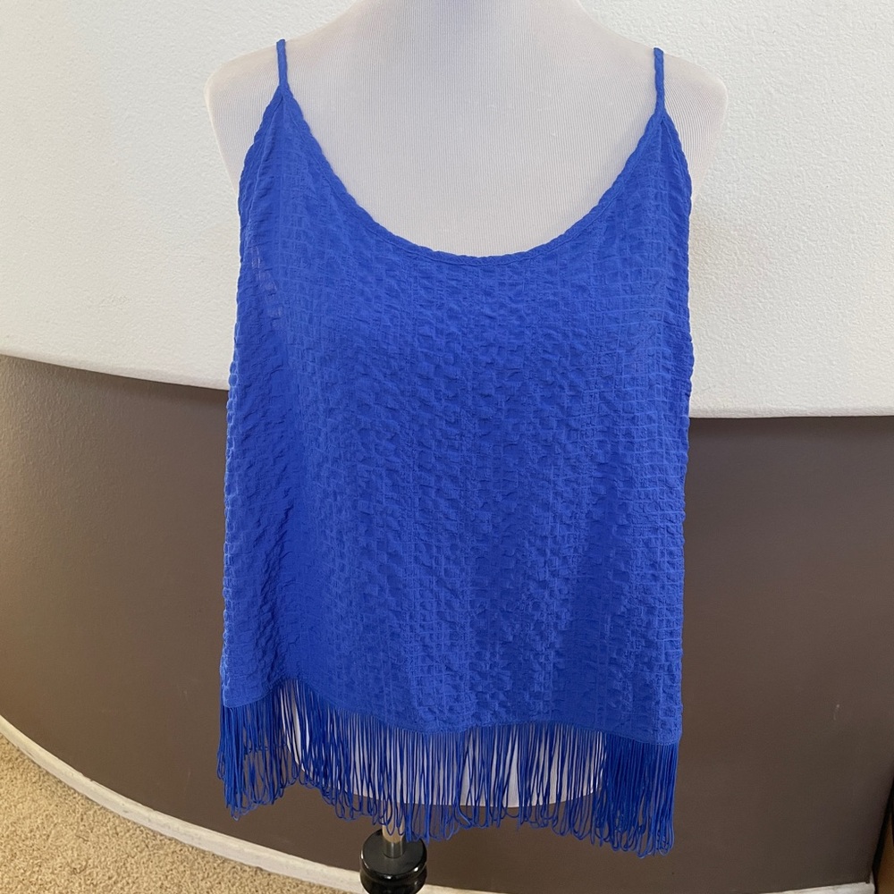 Lily Pulitzer Blue Fringe Women's Tank Top Camisole